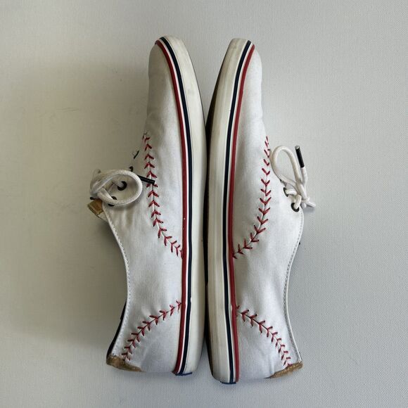Keds Baseball Stitch Canvas Women's Size 10 Sneakers Shoes White Lace Up - Picture 3 of 10